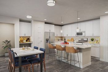 Wood look vinyl floors throughout